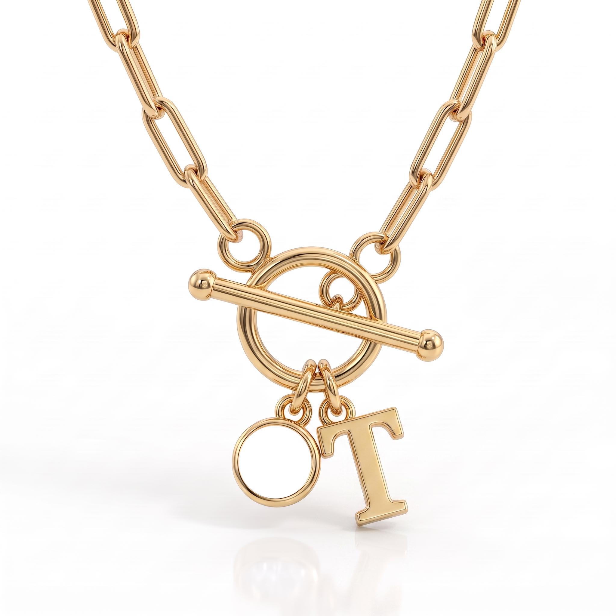 Collana con iniziale e pietra di nascita "Sage"