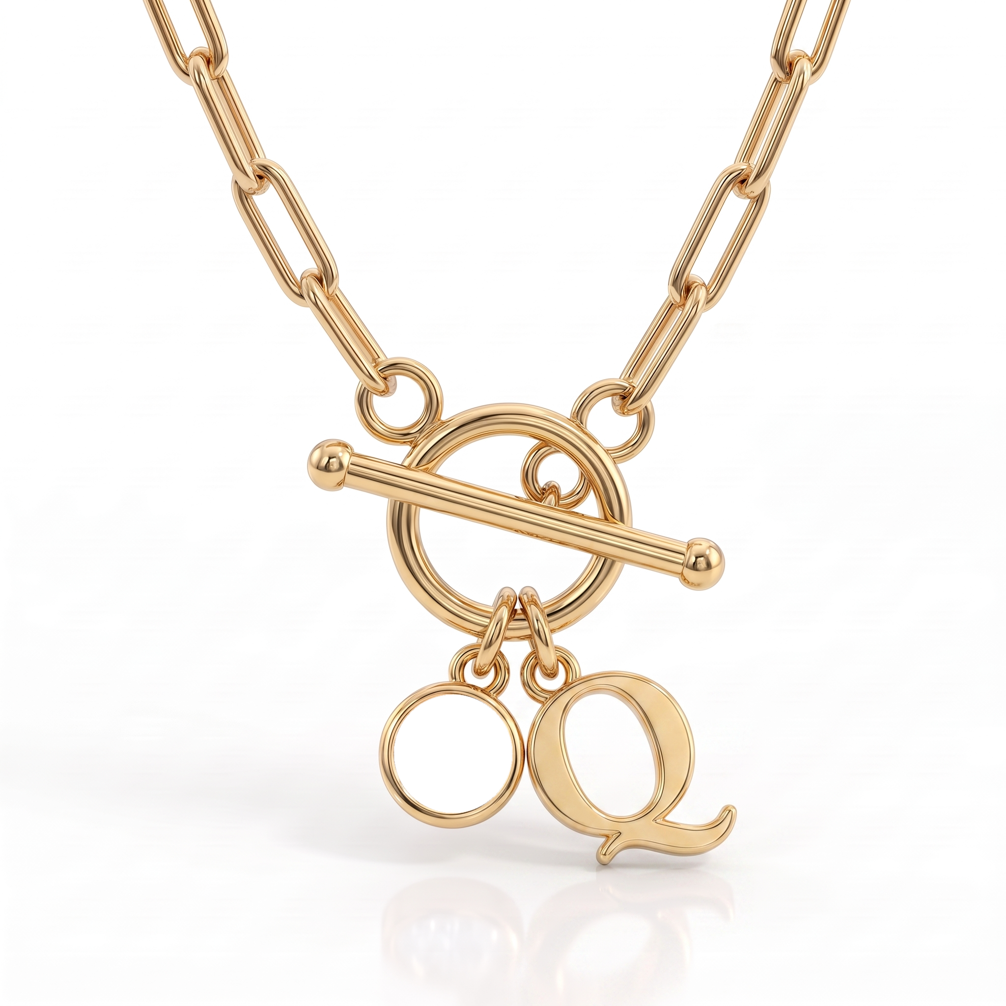 Collana con iniziale e pietra di nascita "Sage"