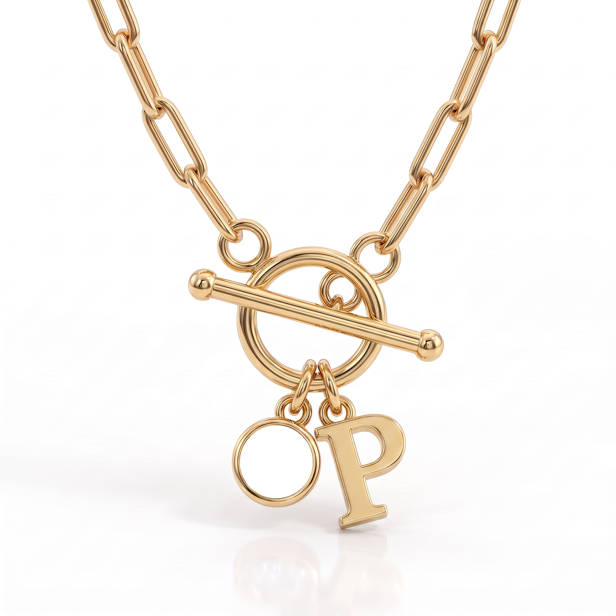 Collana con iniziale e pietra di nascita "Sage"