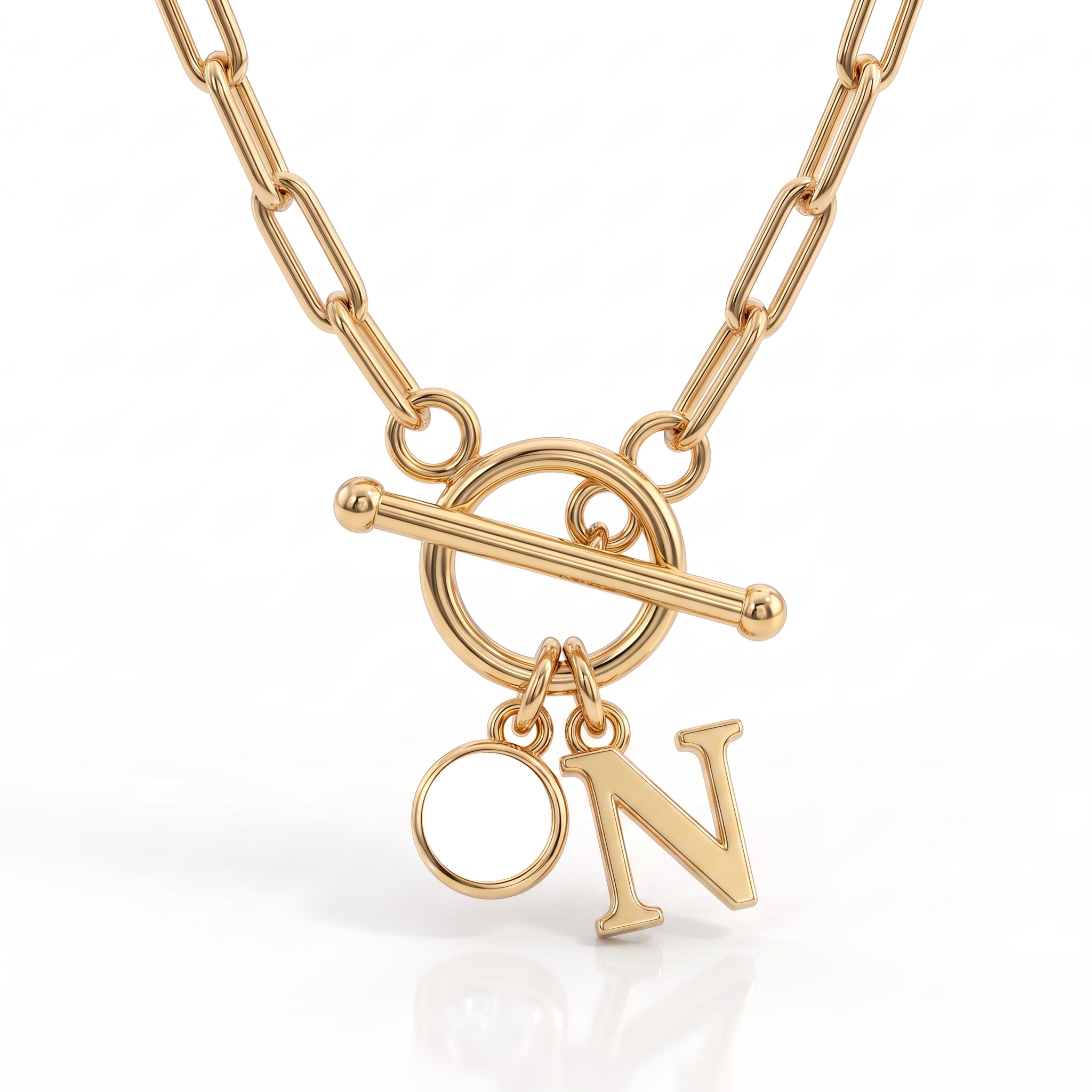 Collana con iniziale e pietra di nascita "Sage"