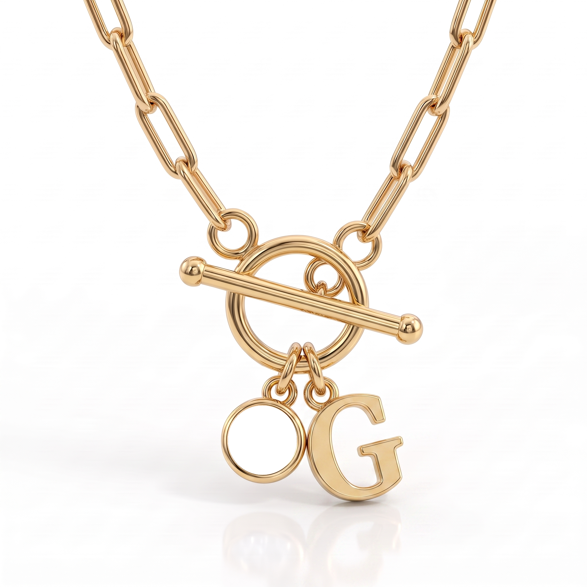 Collana con iniziale e pietra di nascita "Sage"