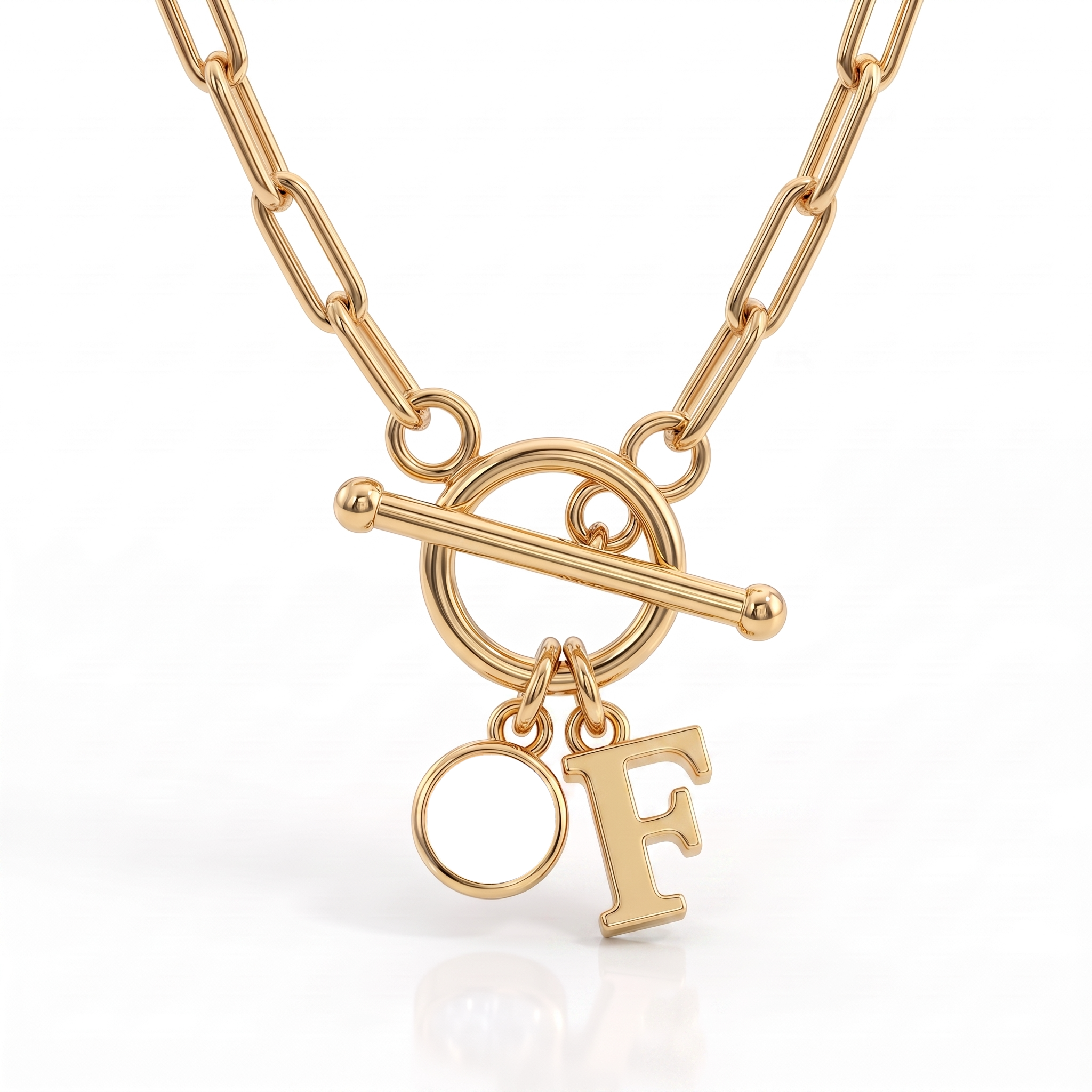 Collana con iniziale e pietra di nascita "Sage"