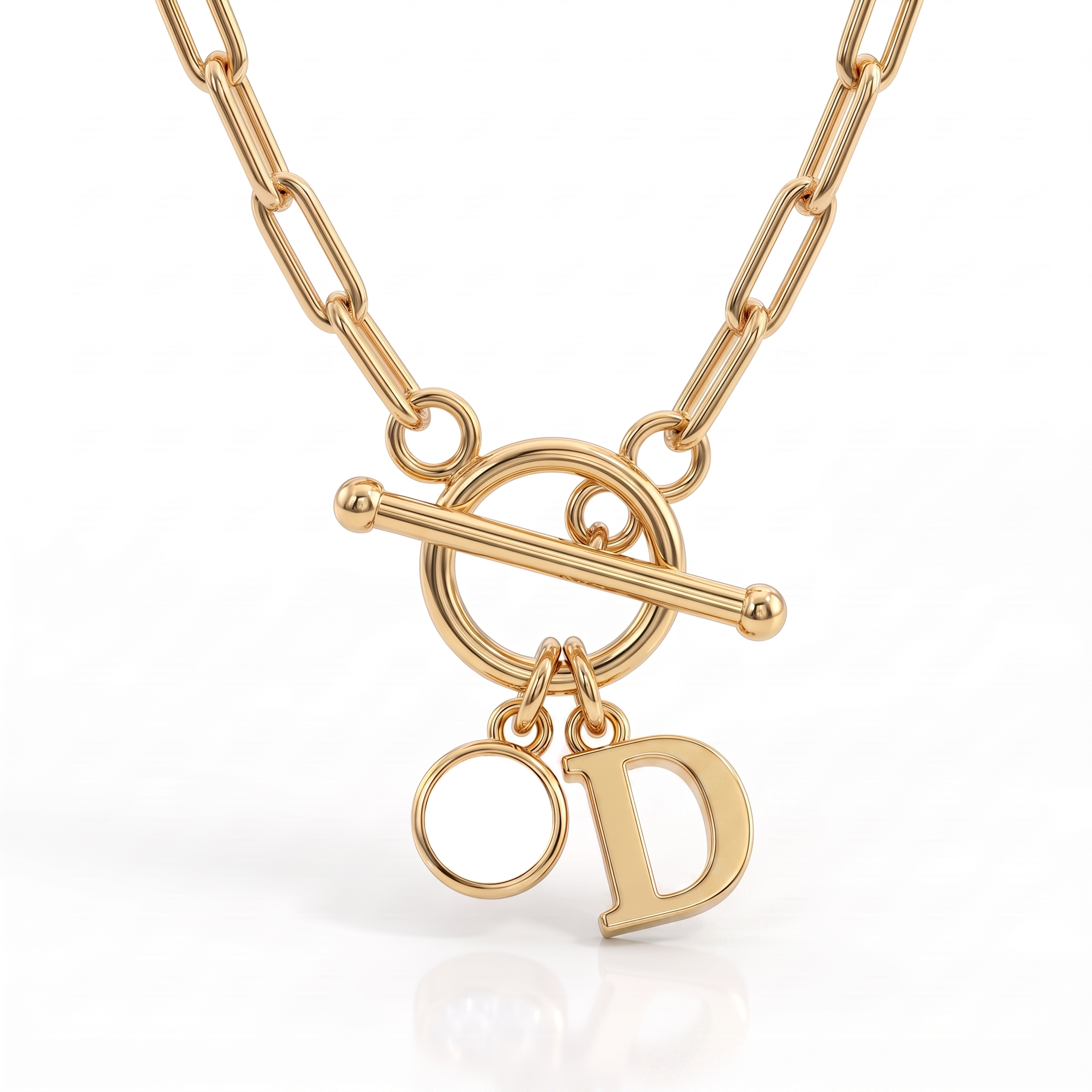 Collana con iniziale e pietra di nascita "Sage"