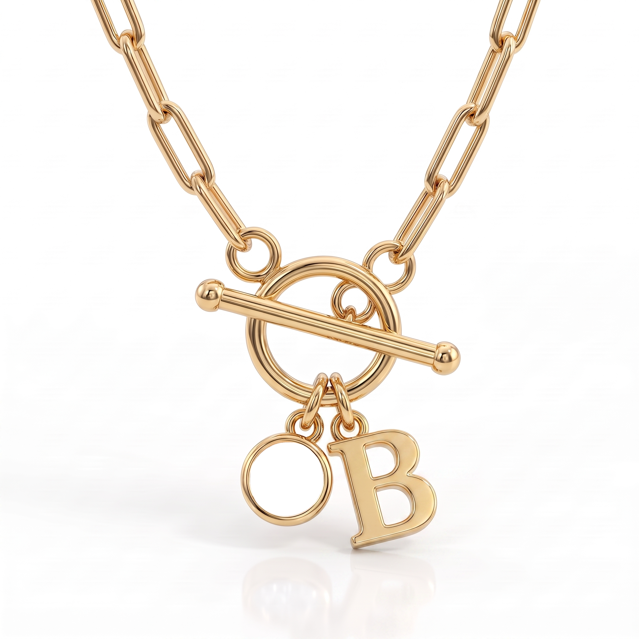 Collana con iniziale e pietra di nascita "Sage"