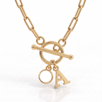 Collana con iniziale e pietra di nascita "Sage"