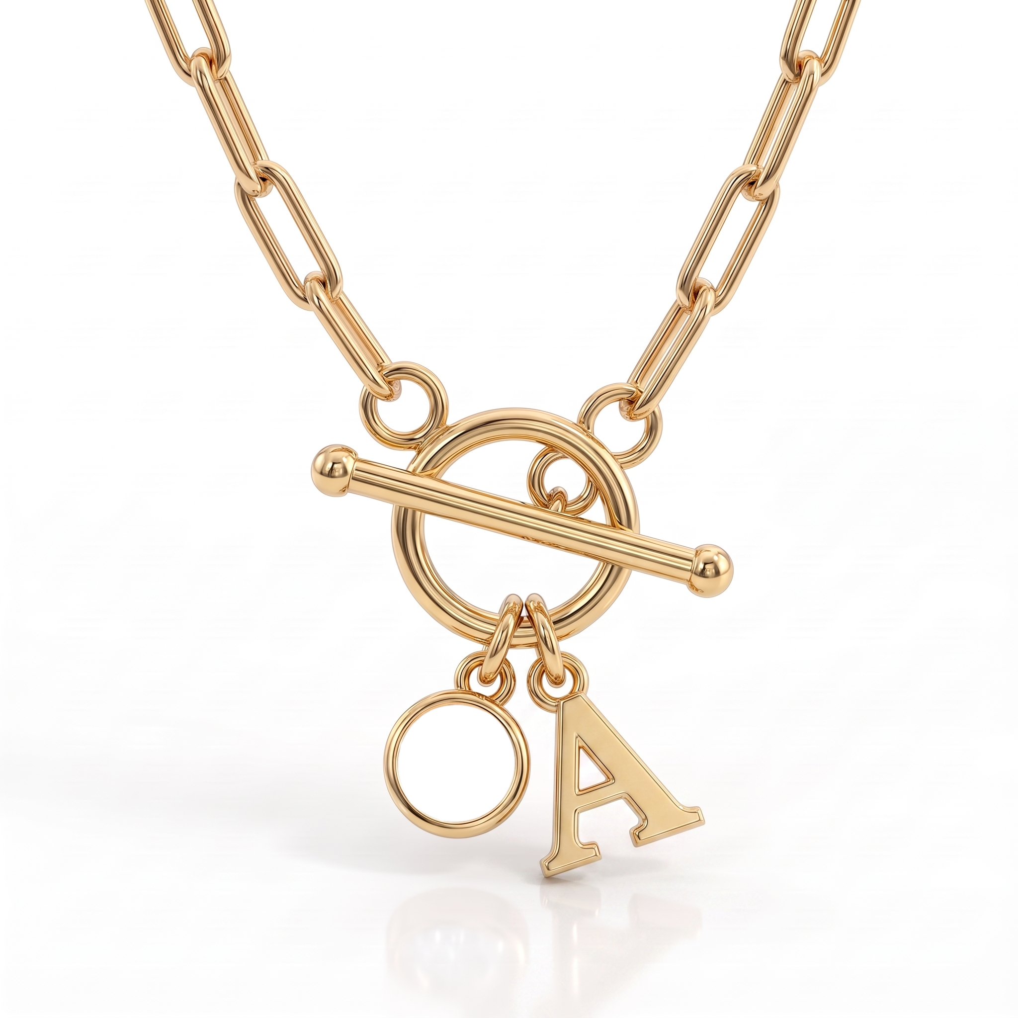Collana con iniziale e pietra di nascita "Sage"