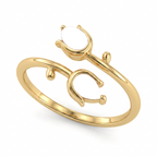 Anello regolabile con pietra di nascita "Tulipano"