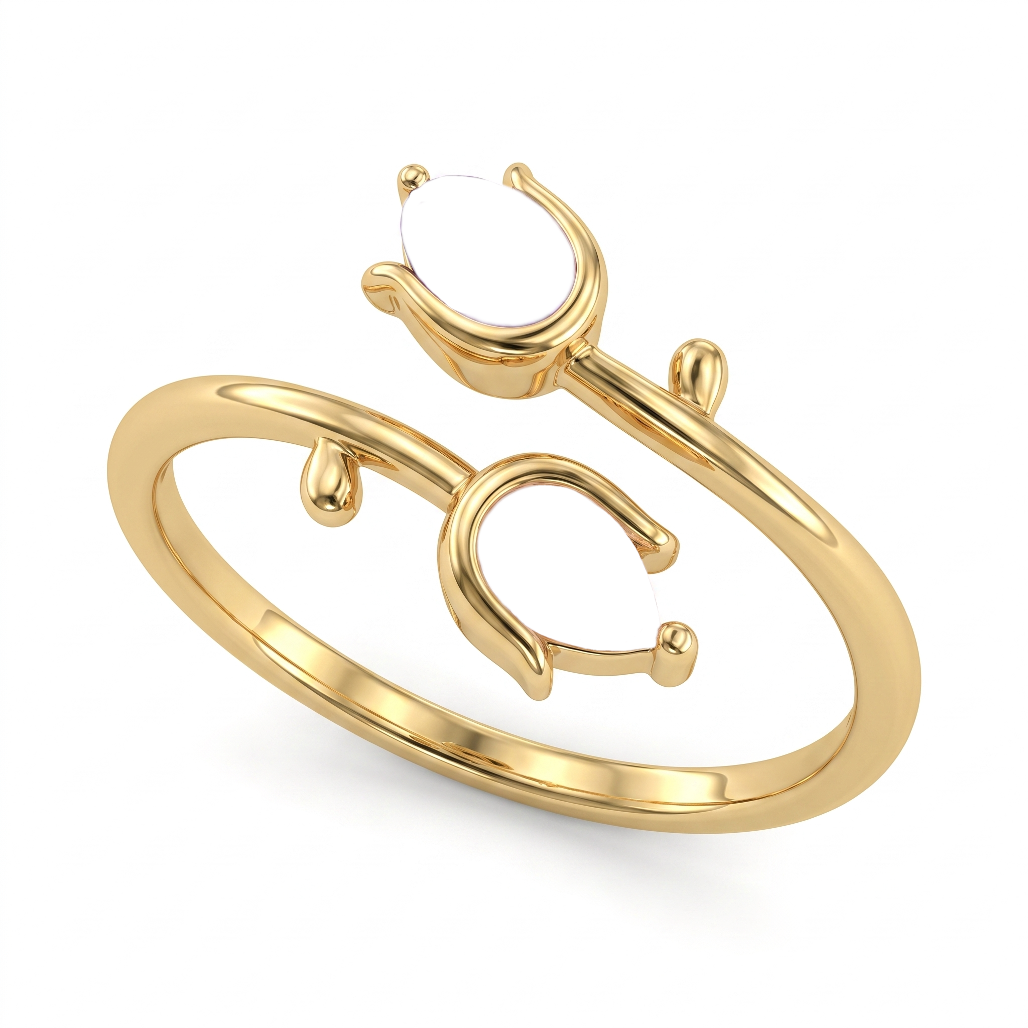 Anello regolabile con pietra di nascita "Tulipano"