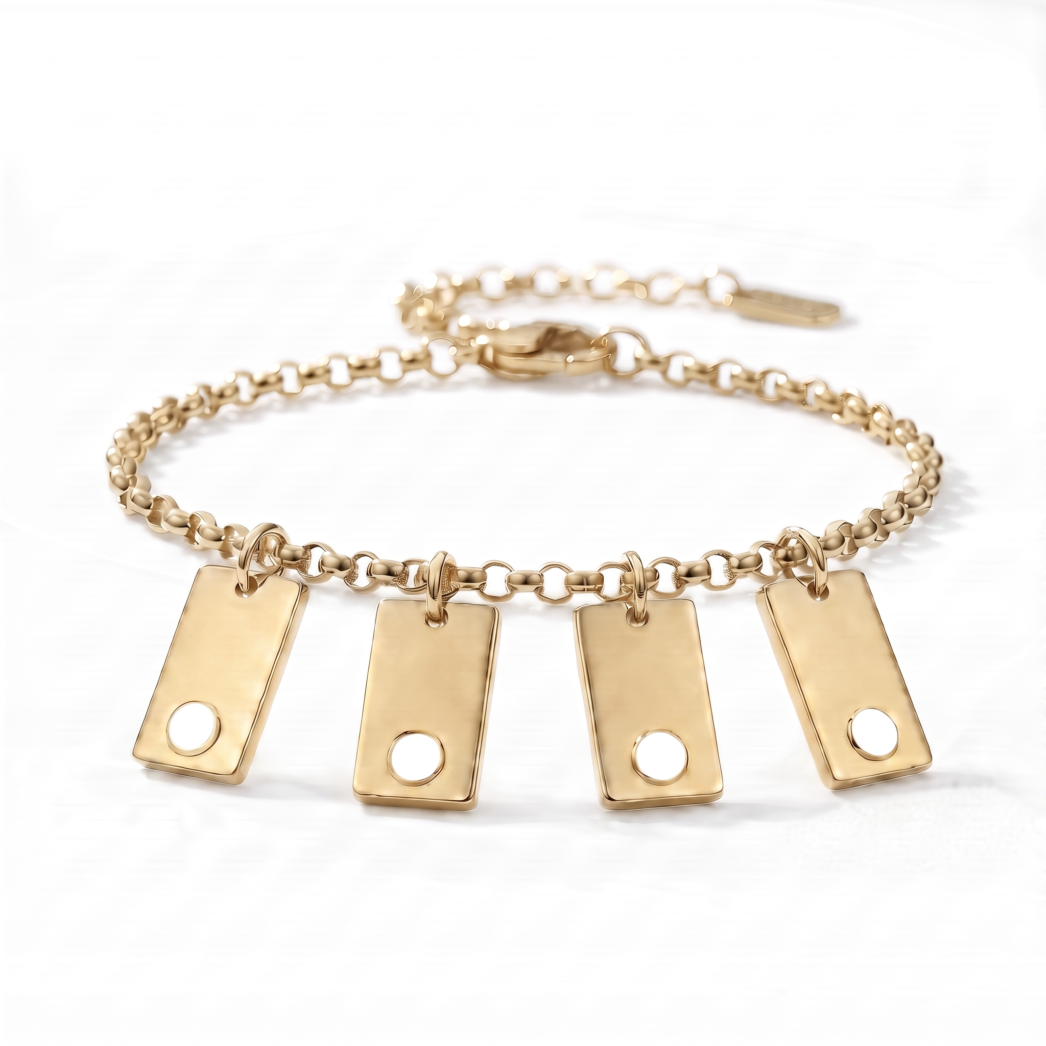 Bracciale con iniziale e pietra di nascita "Nova"