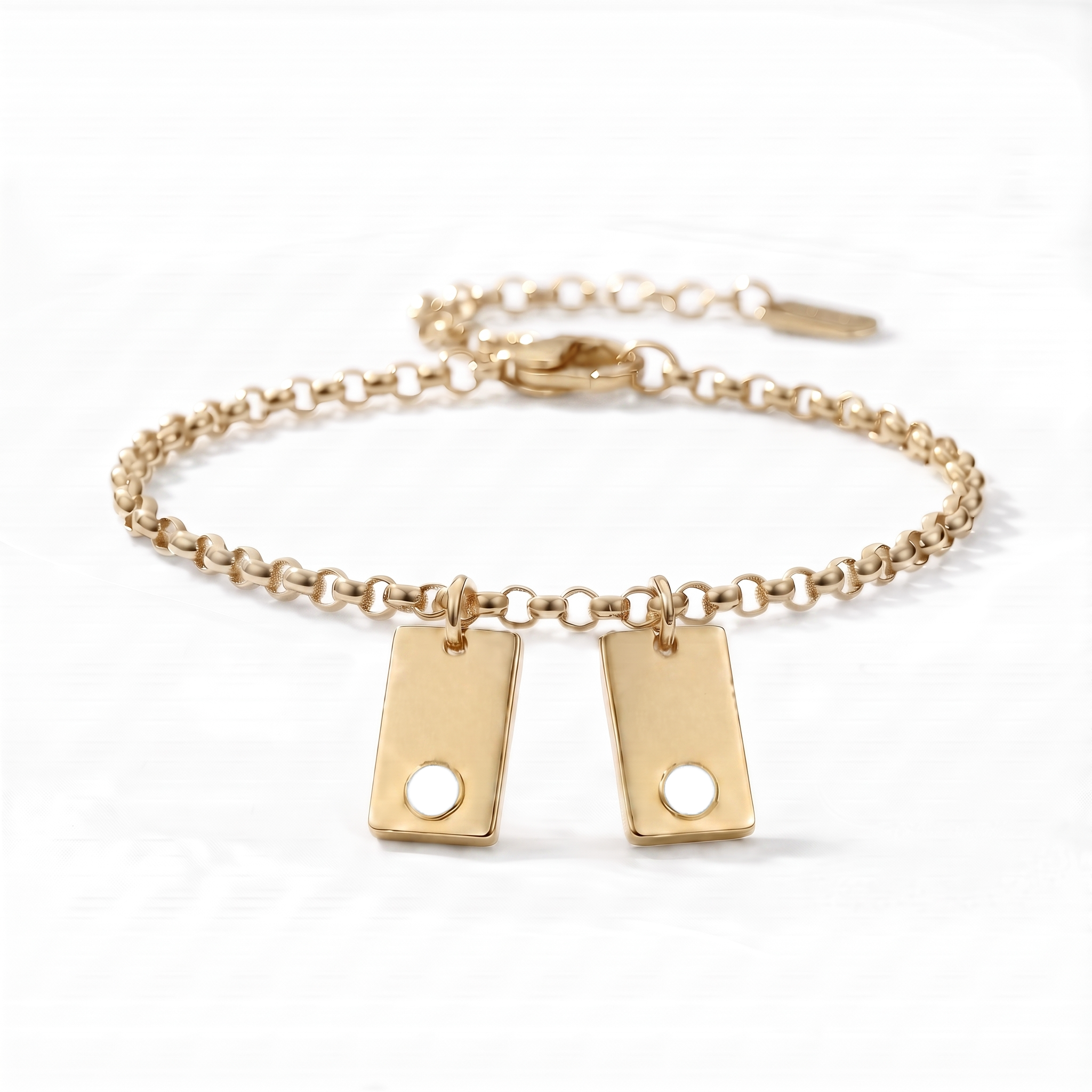 Bracciale con iniziale e pietra di nascita "Nova"