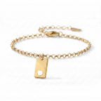 Bracciale con iniziale e pietra di nascita "Nova"