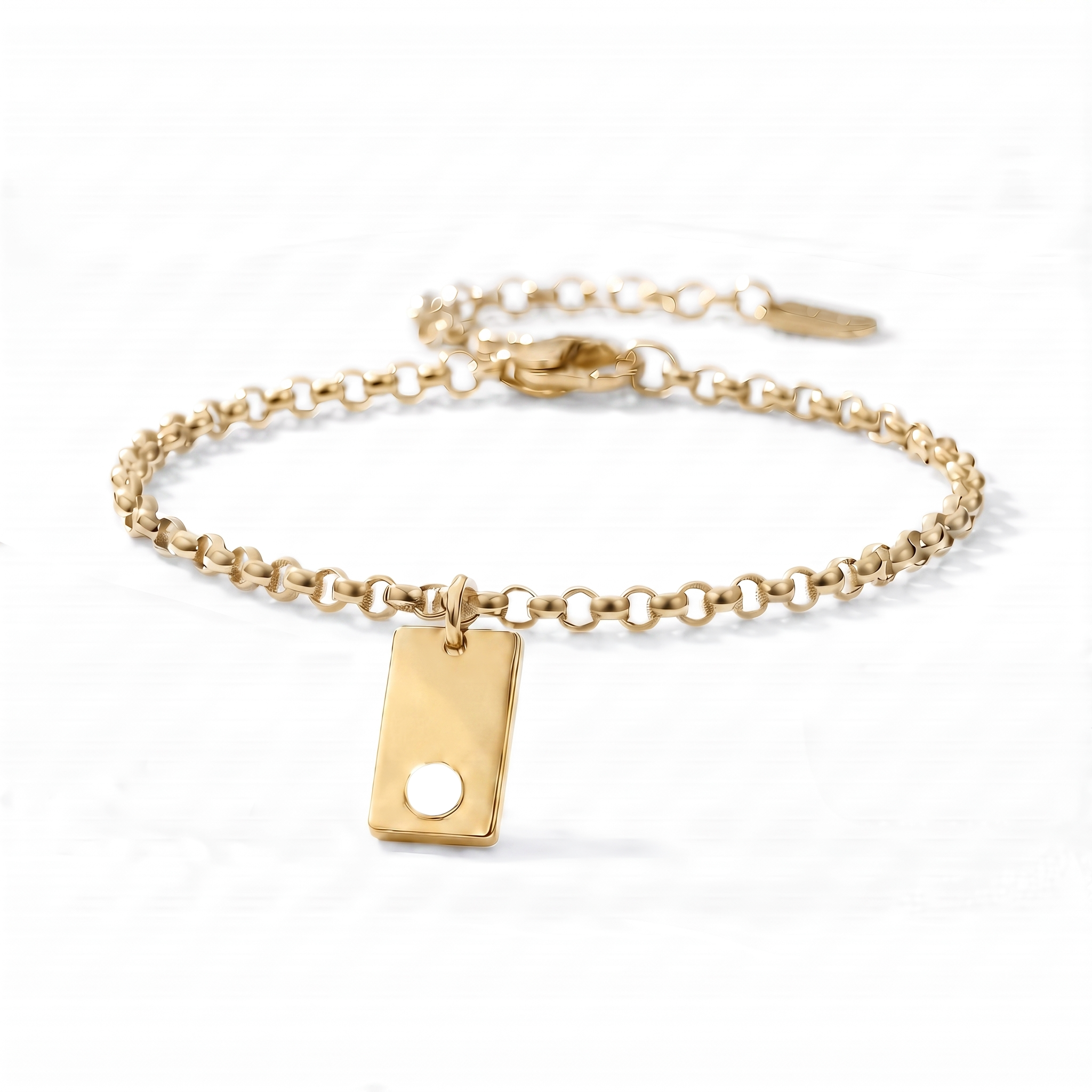 Bracciale con iniziale e pietra di nascita "Nova"