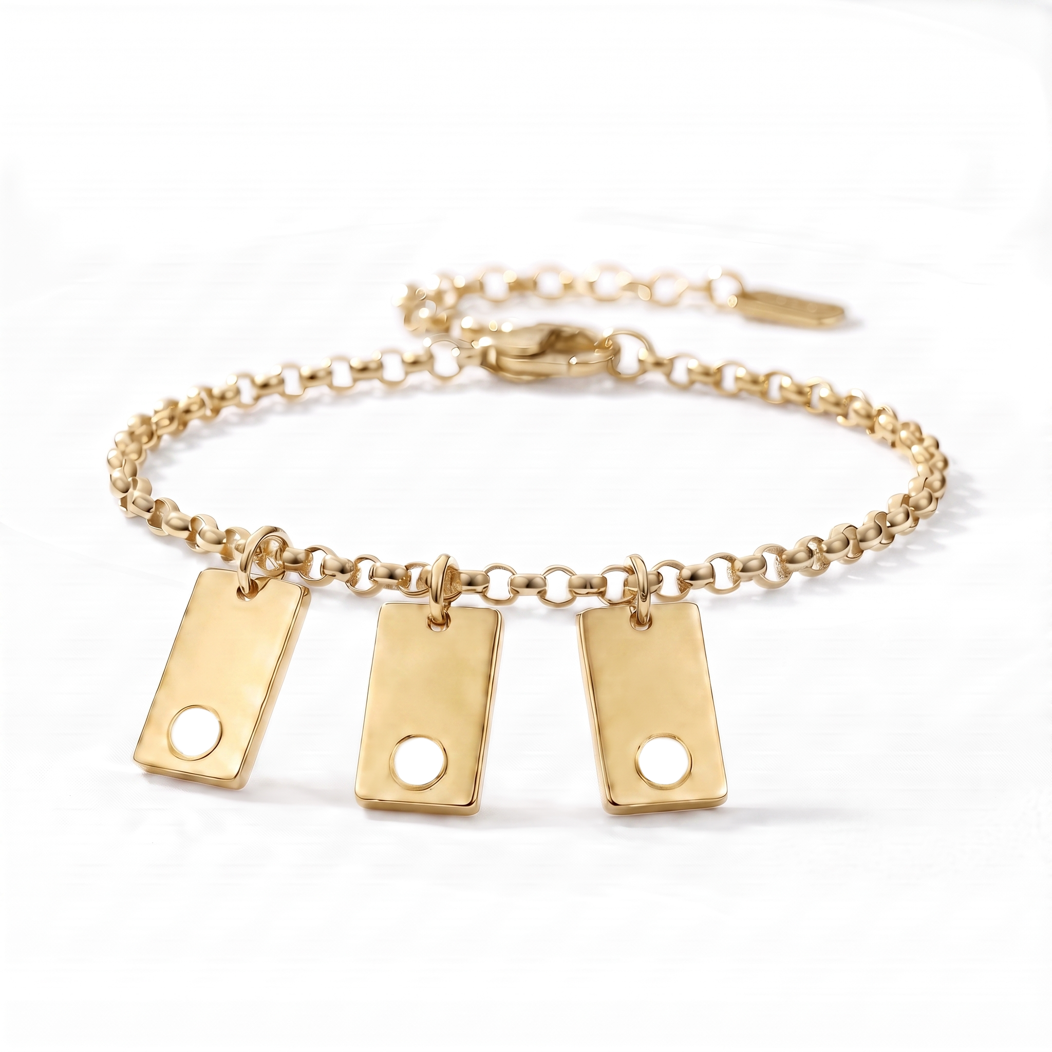 Bracciale con iniziale e pietra di nascita "Nova"