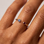 Anello regolabile con pietra di nascita "Cove"