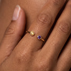 Anello regolabile con pietra di nascita "Cove"