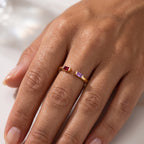 Anello regolabile con pietra di nascita "Ember"