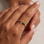 Anello regolabile con pietra di nascita "Ember"