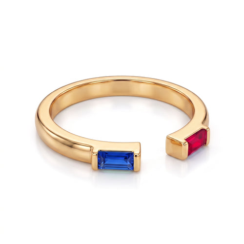 Anello regolabile con pietra di nascita "Ember"