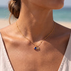 Collana con iniziale e pietra di nascita "Luna"