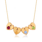 Collana con iniziale e pietra di nascita "Lila"