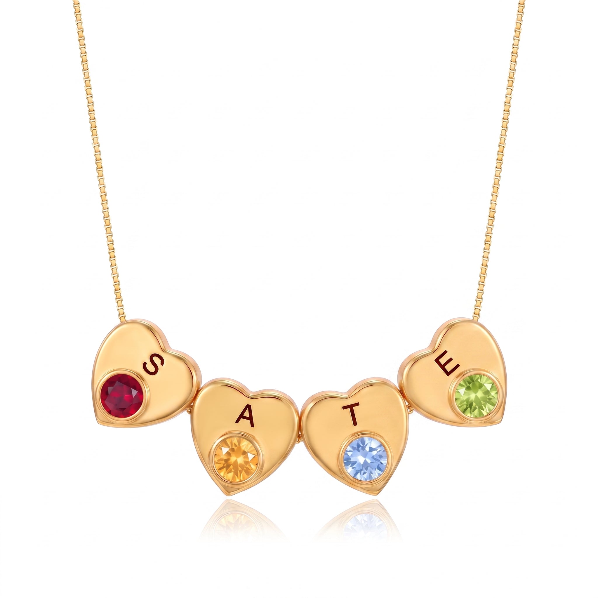 Collana con iniziale e pietra di nascita "Lila"
