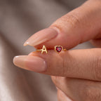 Anello regolabile con iniziale e pietra di nascita "Cleo"
