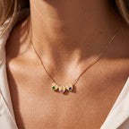 Collana con iniziale e pietra di nascita "Lila"