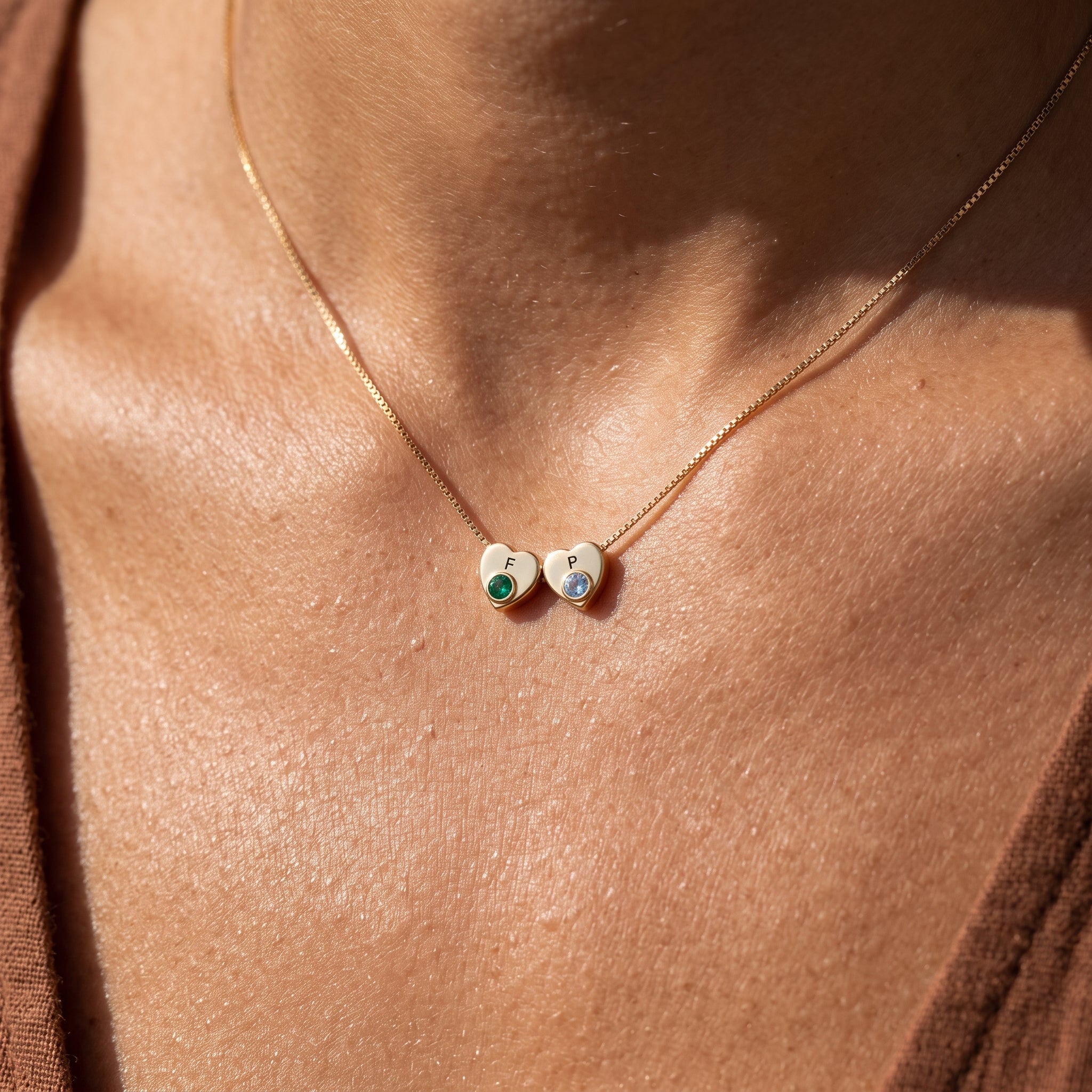 Collana con iniziale e pietra di nascita "Lila"