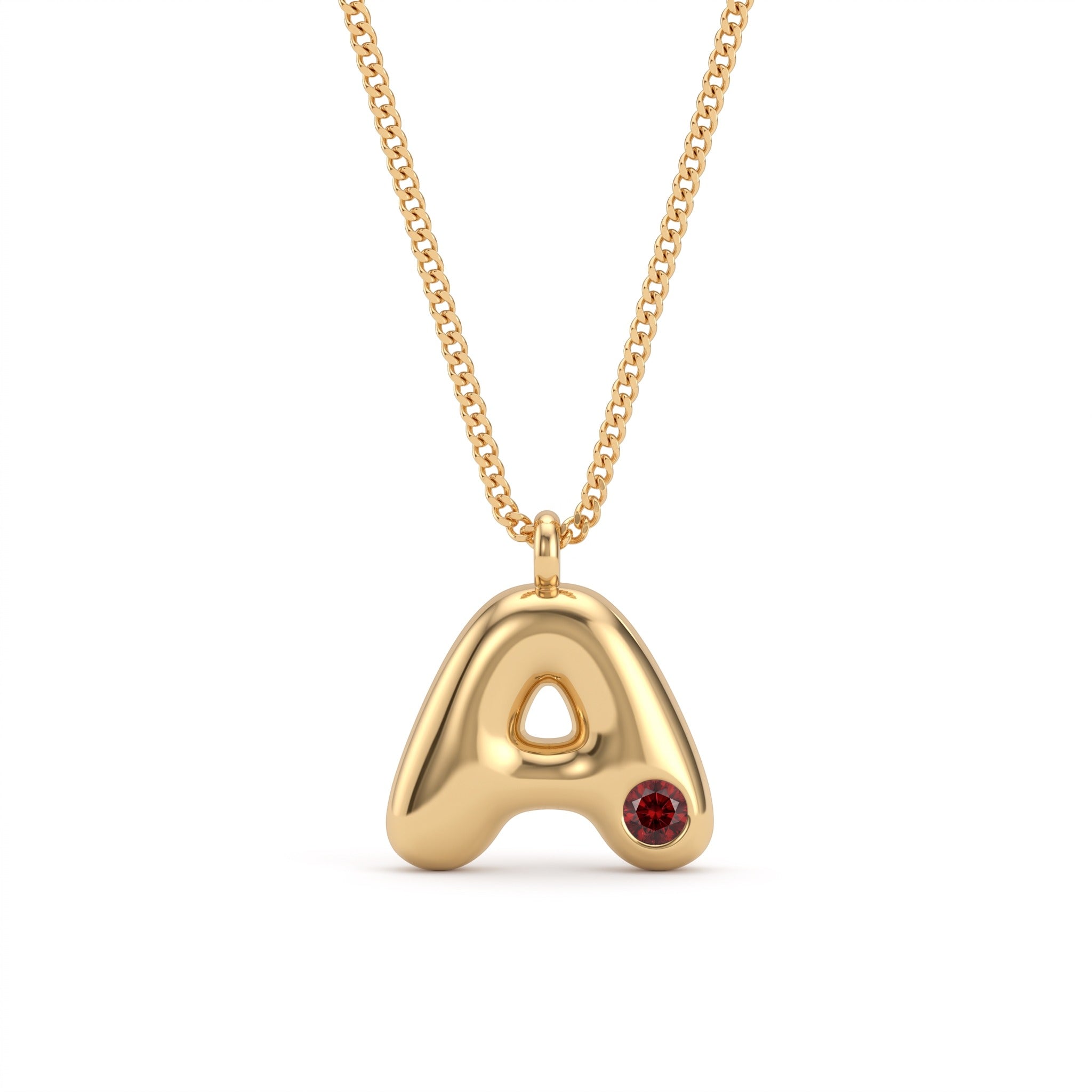 Collana con iniziale e pietra di nascita "Faye"