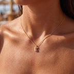 Collana con iniziale e pietra di nascita "Faye"