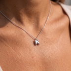 Collana con iniziale e pietra di nascita "Faye"