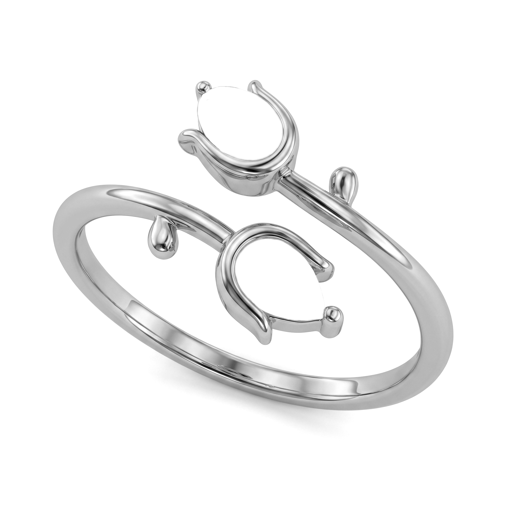 Anello regolabile con pietra di nascita "Tulipano"