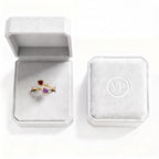 Anello regolabile con pietra di nascita "Tulipano"