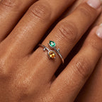 Anello regolabile con pietra di nascita "Tulipano"