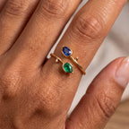 Anello regolabile con pietra di nascita "Tulipano"