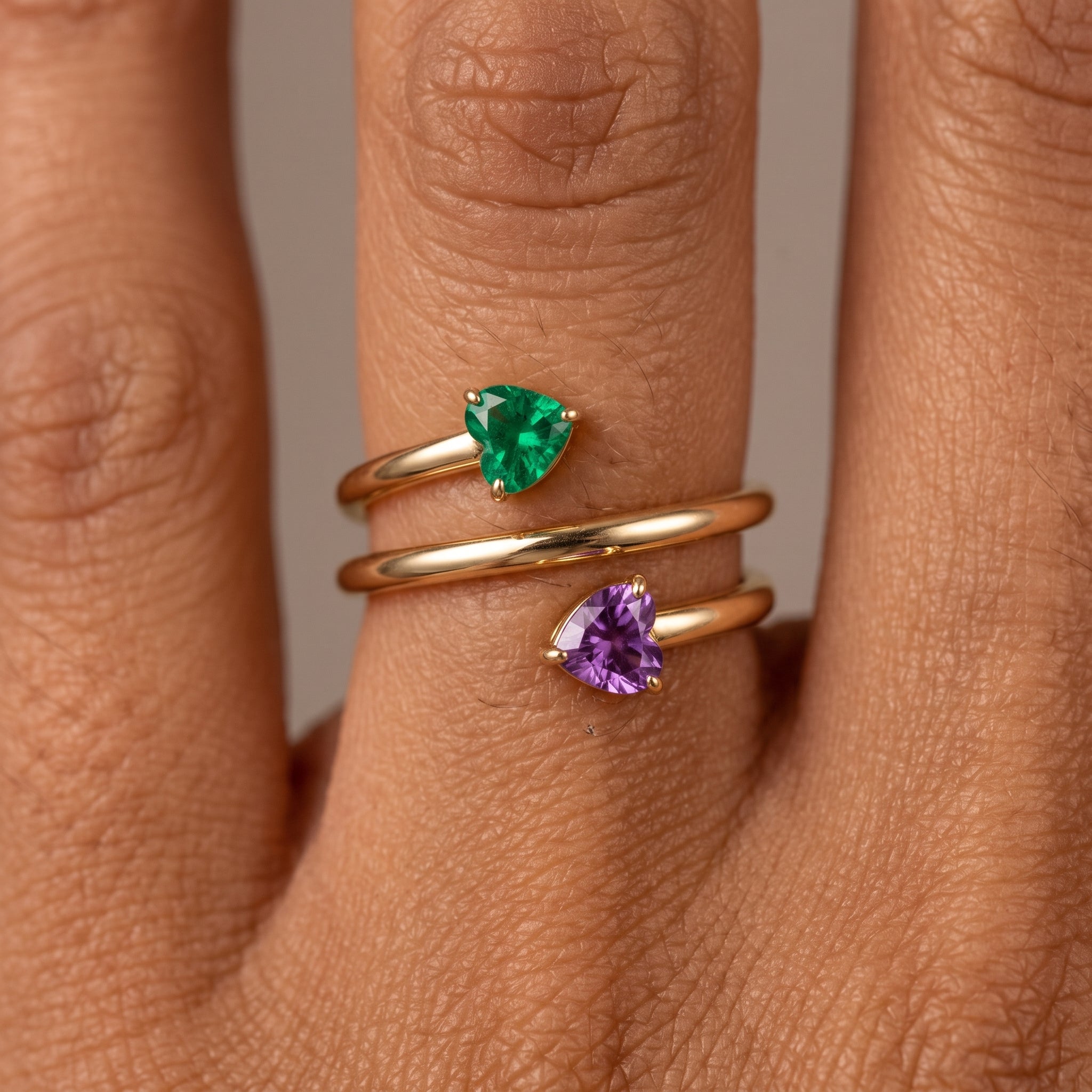 Anello regolabile con pietra di nascita "Seren"