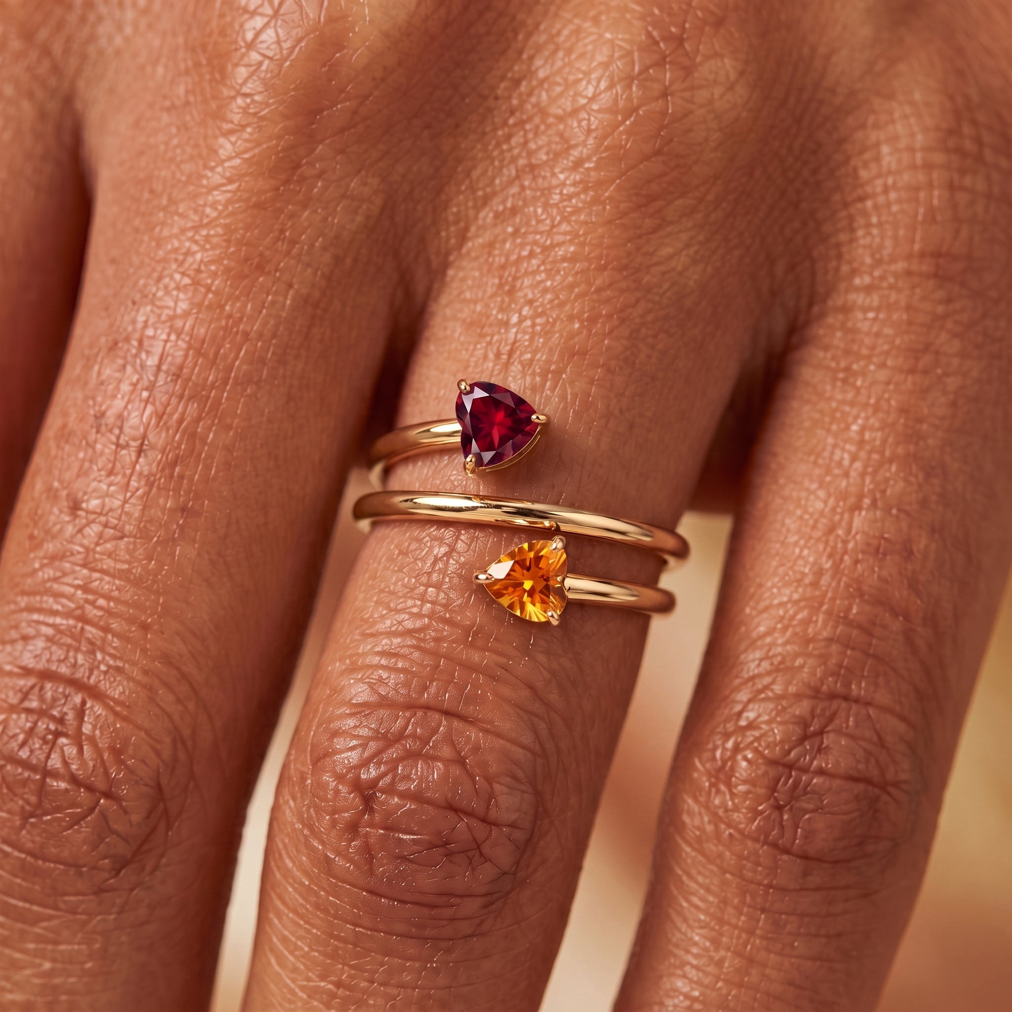 Anello regolabile con pietra di nascita "Seren"