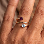 Anello regolabile con pietra di nascita "Seren"