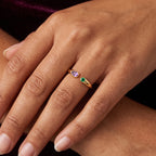 Anello regolabile con pietra di nascita "Iris"