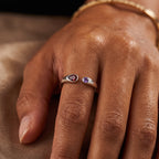 Anello regolabile con pietra di nascita "Iris"