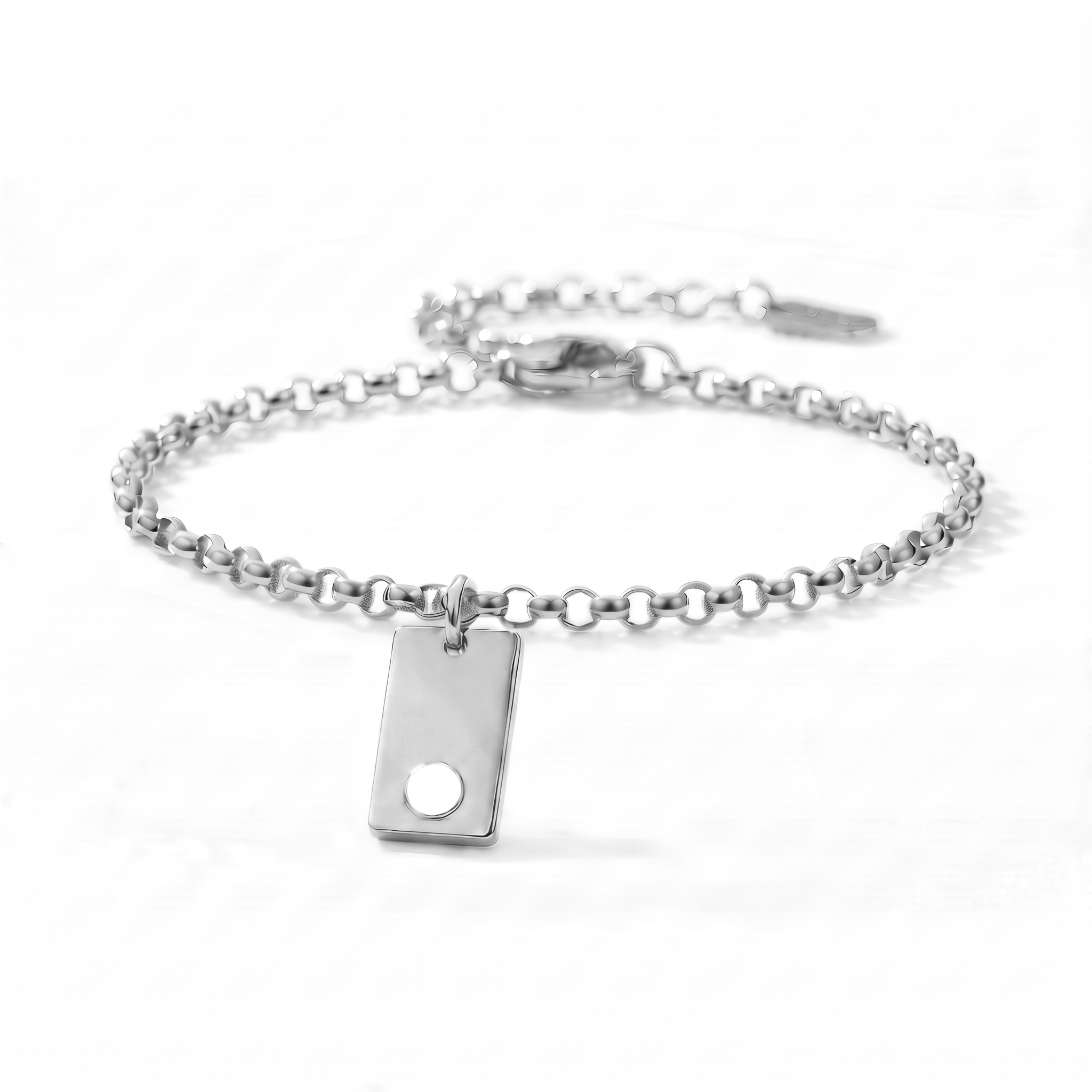Bracciale con iniziale e pietra di nascita "Nova"