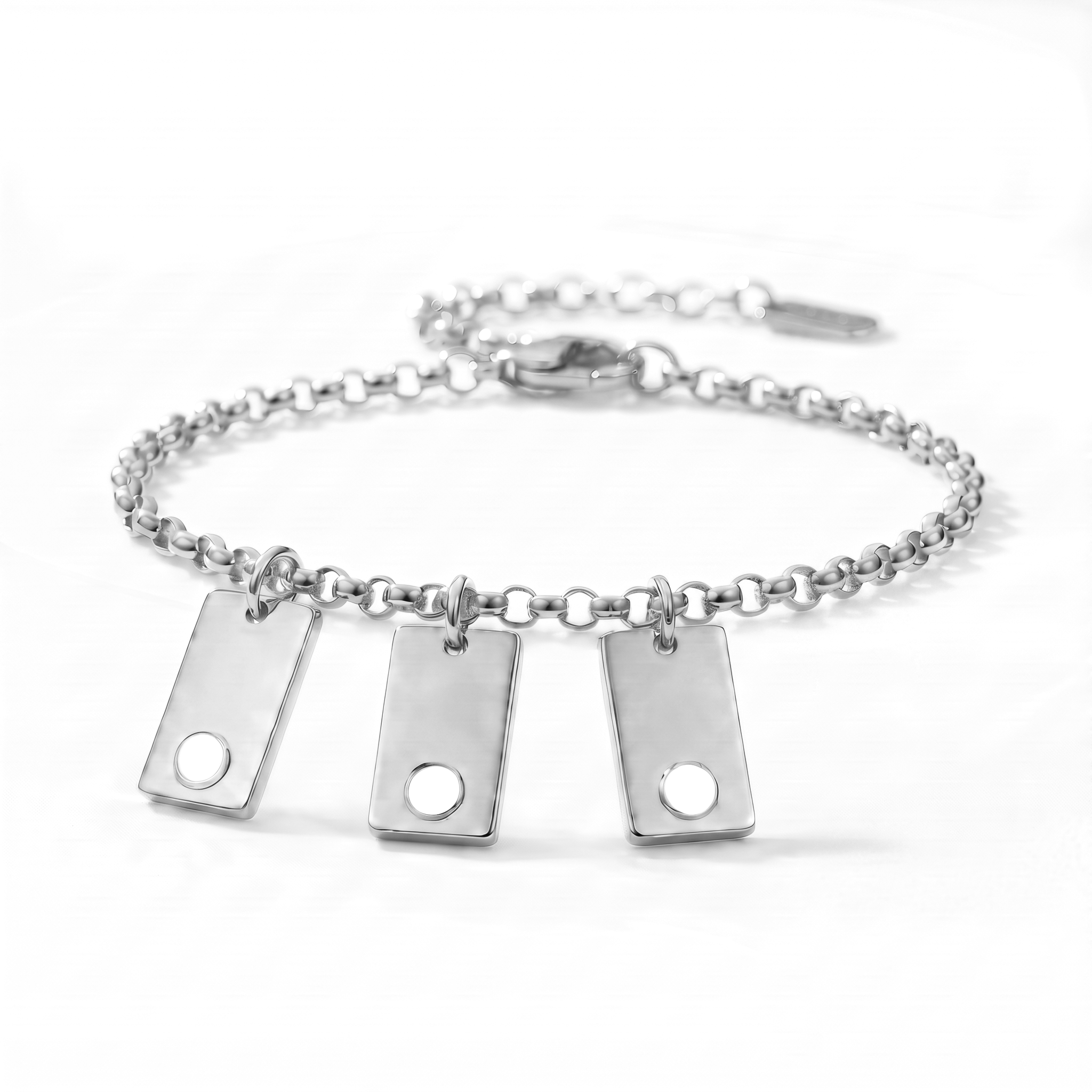 Bracciale con iniziale e pietra di nascita "Nova"