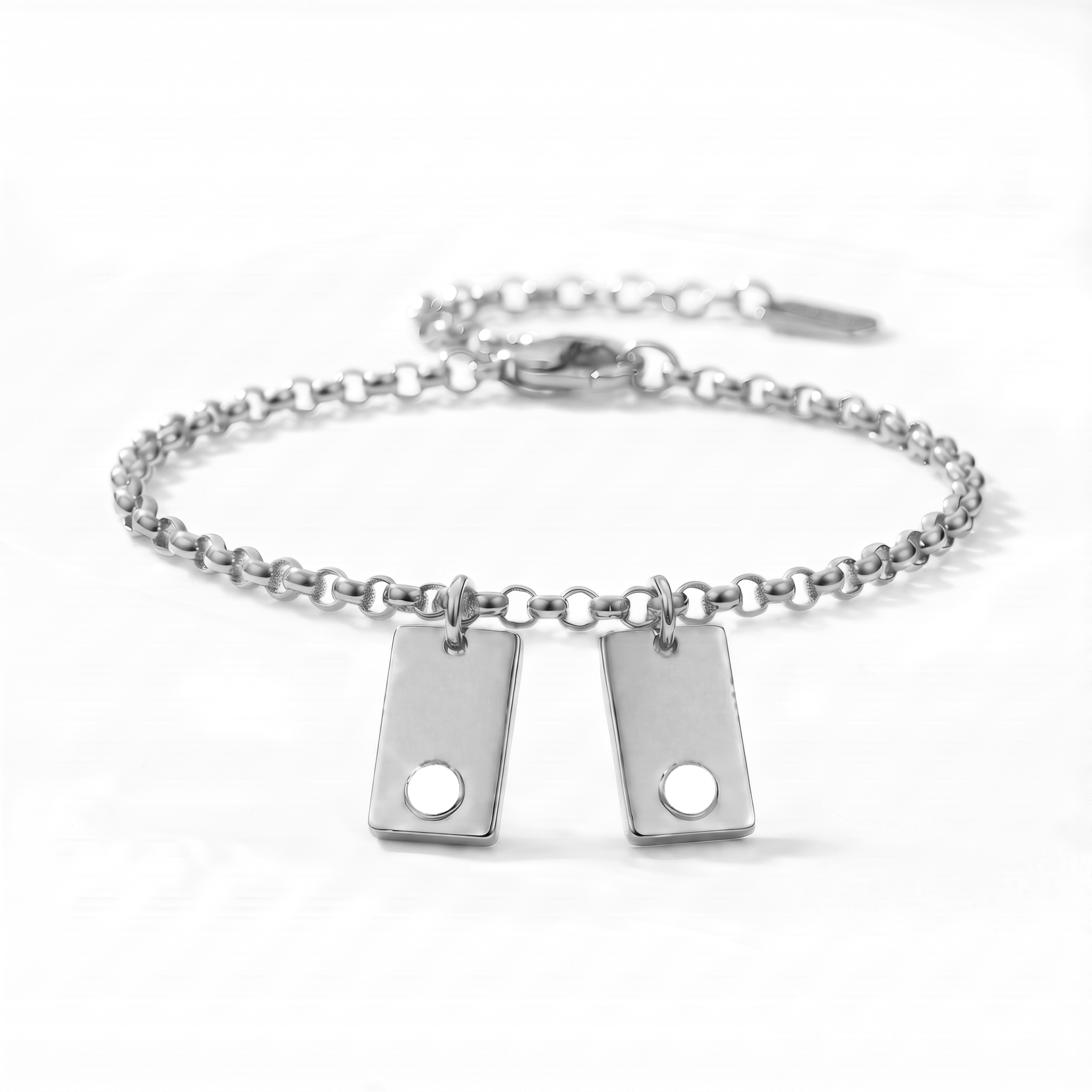 Bracciale con iniziale e pietra di nascita "Nova"