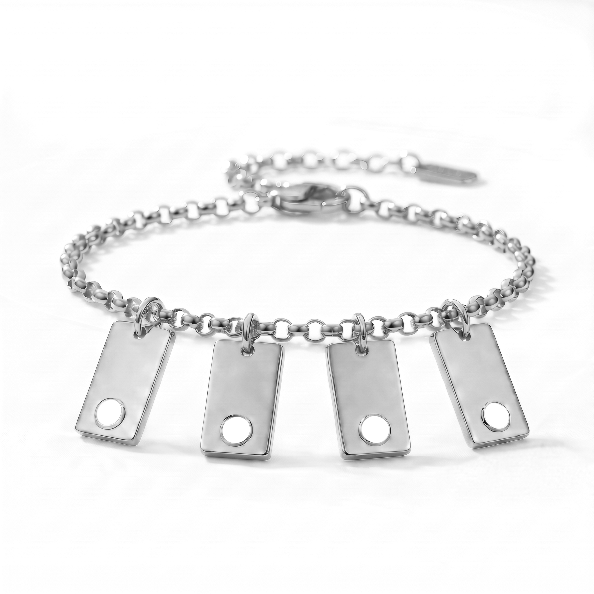 Bracciale con iniziale e pietra di nascita "Nova"