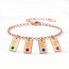Bracciale con iniziale e pietra di nascita "Nova"
