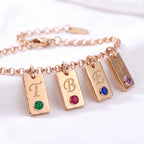 Bracciale con iniziale e pietra di nascita "Nova"