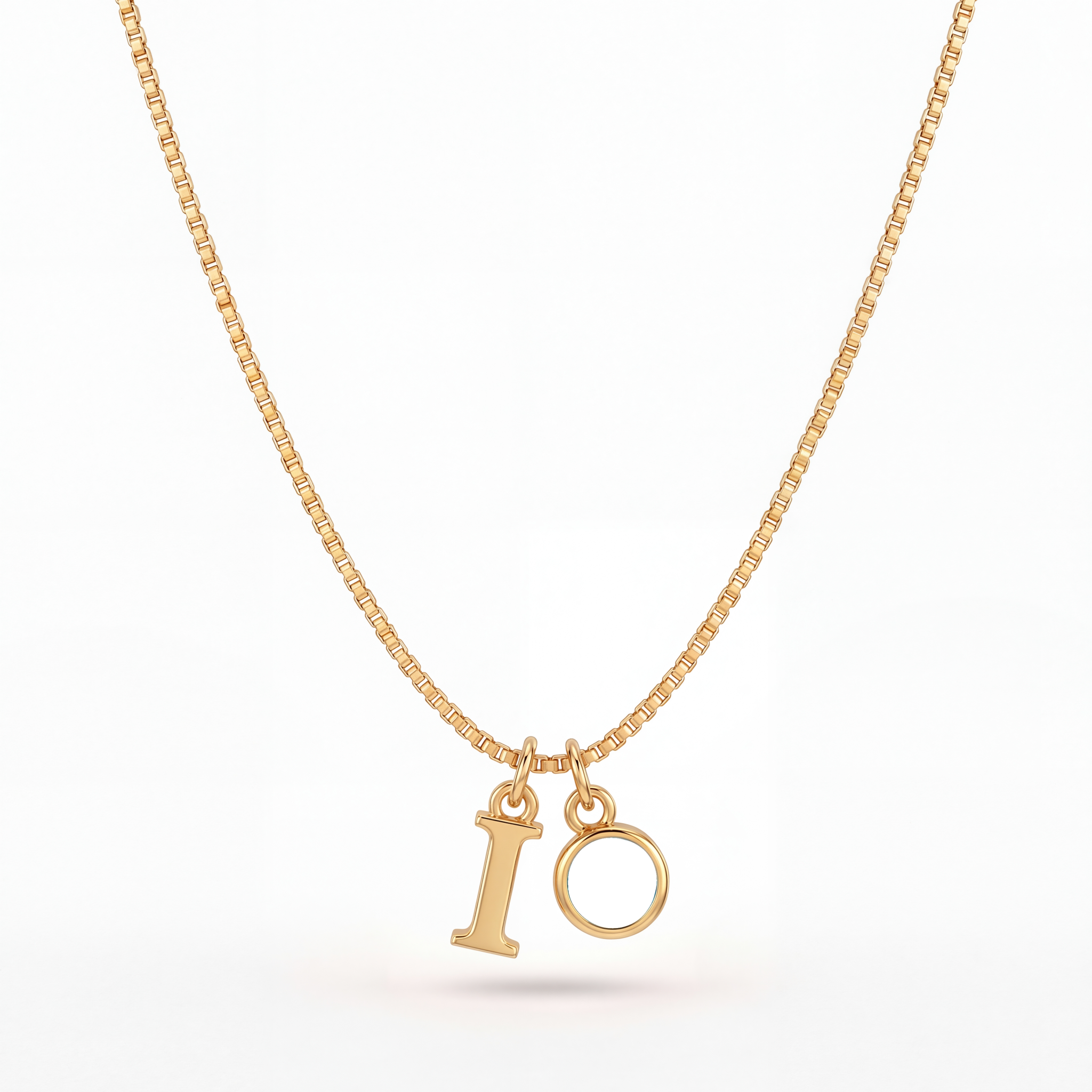 Initial Birthstone Necklace "Cora"