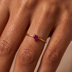 Anello regolabile con pietra di nascita "Aria"