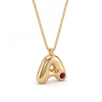Collana con iniziale e pietra di nascita "Faye"