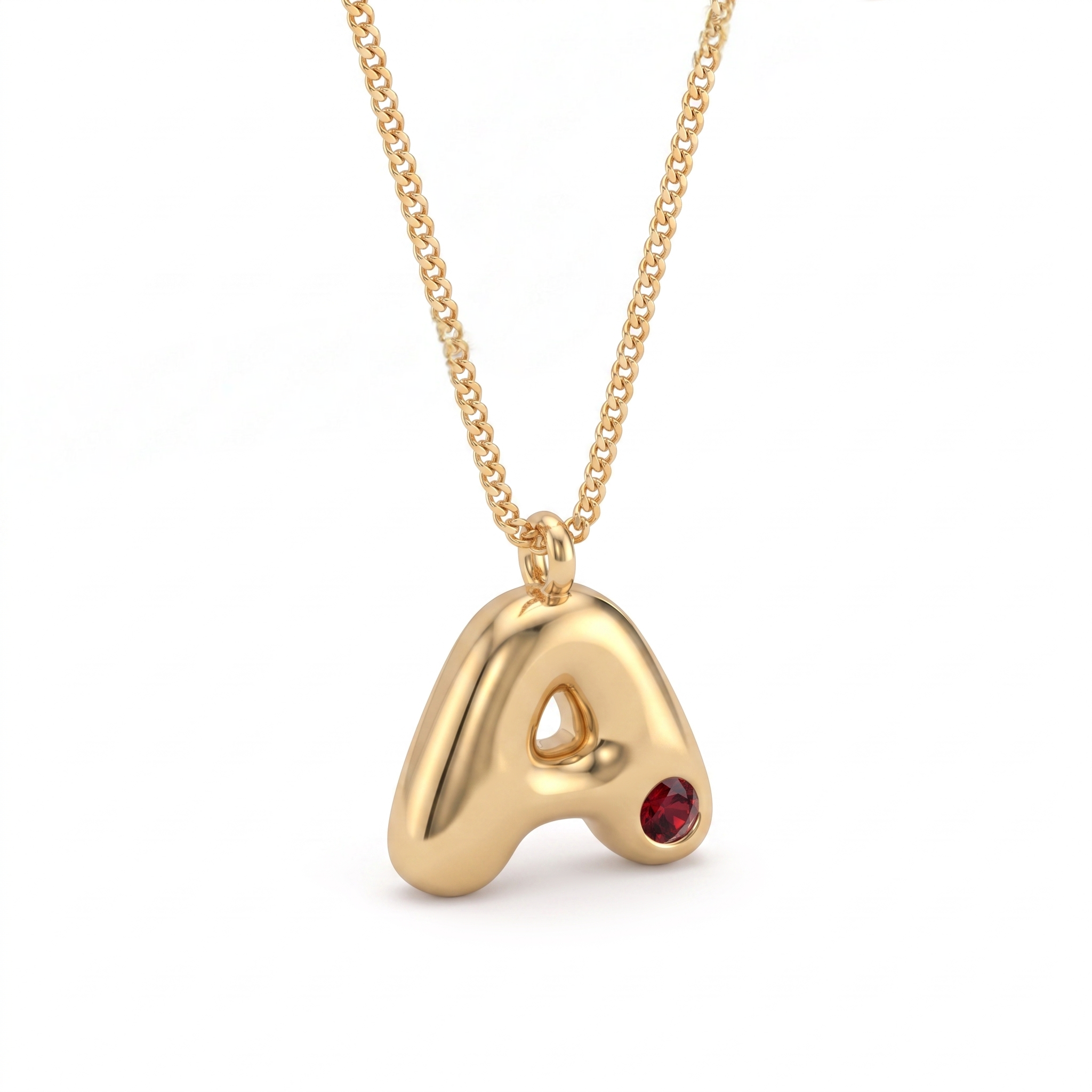 Collana con iniziale e pietra di nascita "Faye"